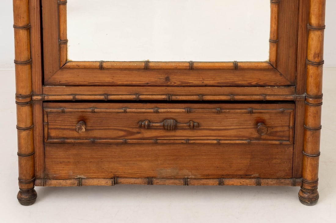 French Pine Faux Bamboo Armoire, Early 20th C. - 4