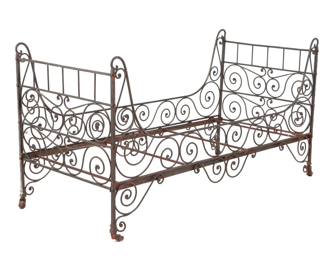 French Wrought Iron Folding Campaign Bed (1 of 8)