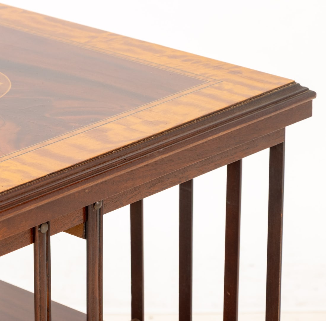 Edwardian Mahogany & Satinwood Revolving Bookcase - 8