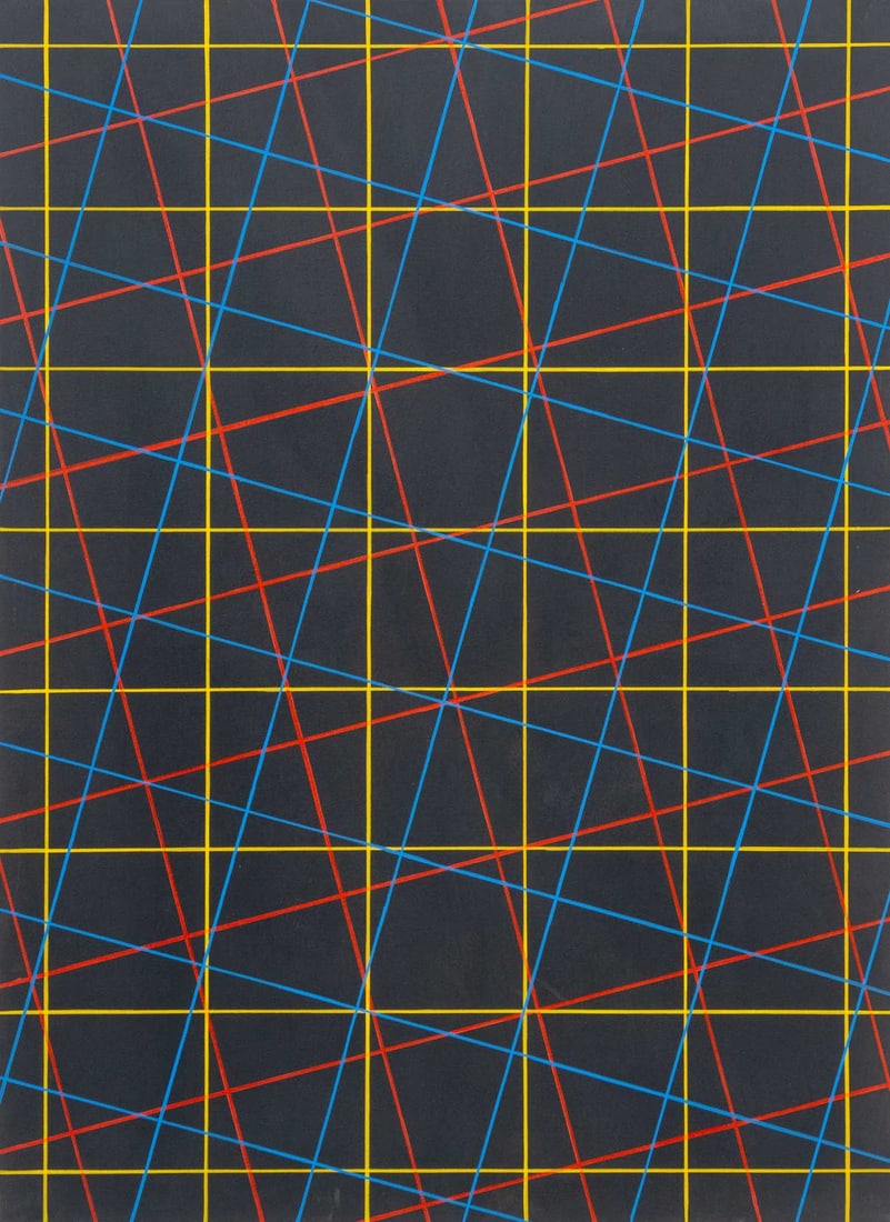 Allen Kubach Geometric Composition Acrylic, 1987 (1 of 14)