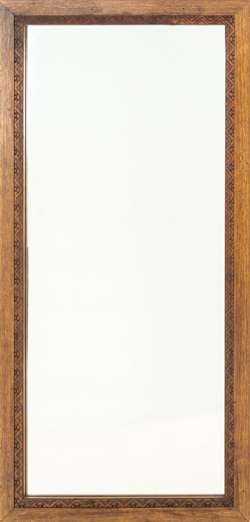 Arts & Crafts Style Carved Oak Framed Mirror (1 of 8)