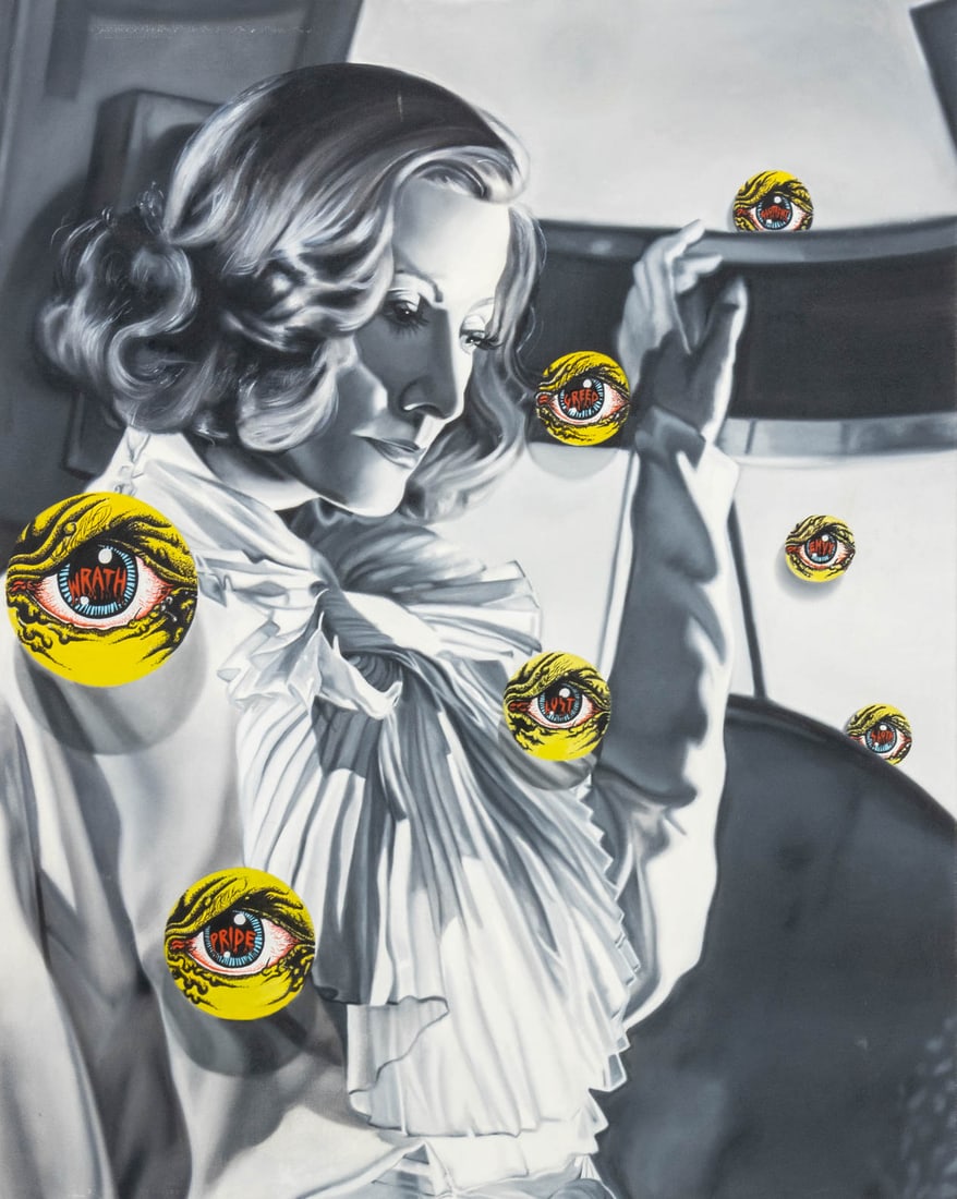 Jason Bryant "Judgement and Justification", 2015: Jason Bryant (American, b. 1976), "Judgement and Justification", Oil on Canvas, 2015, unsigned, unframed. 50" H x 40" W x 3.25" D. Provenance: From a New Jersey Collection. Keywords: Paintings, Works