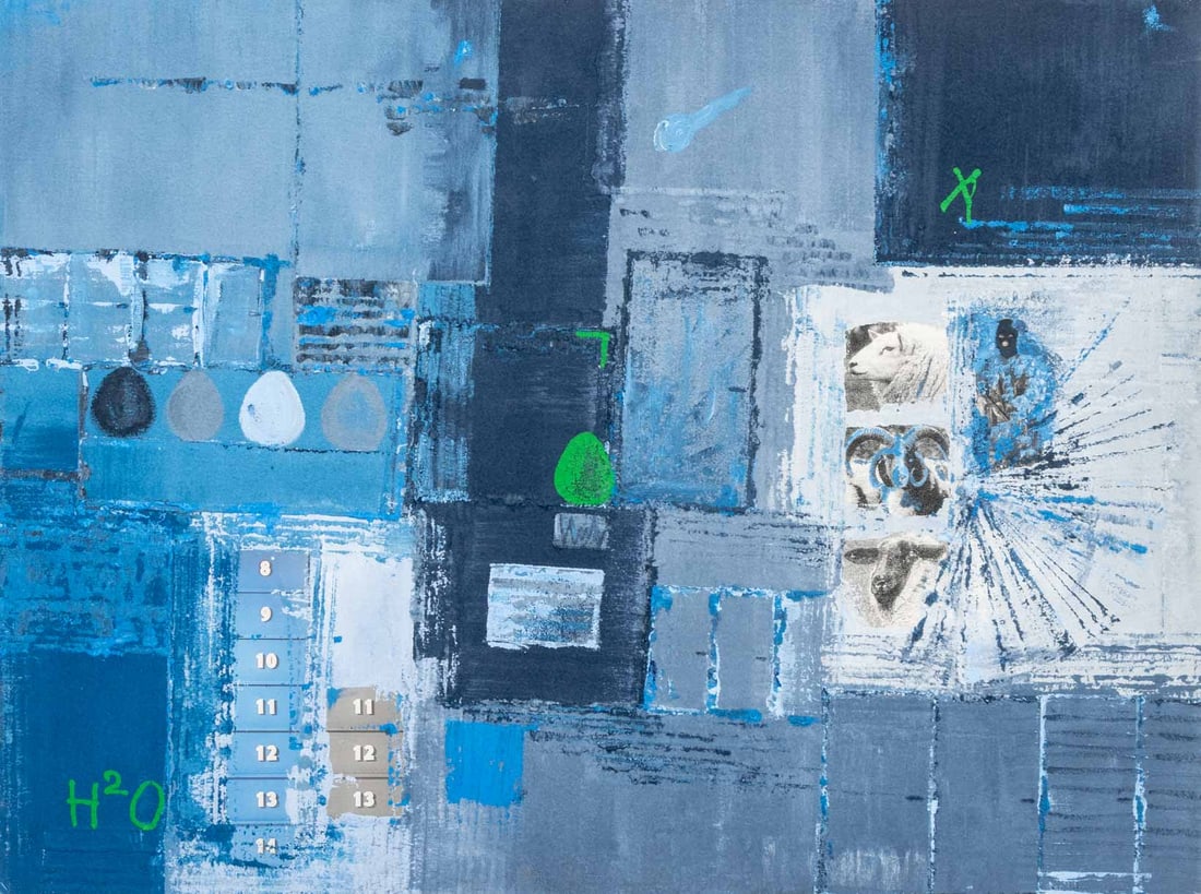 Pat Moseuk Attr. "H2O" Mixed Media (1 of 8)