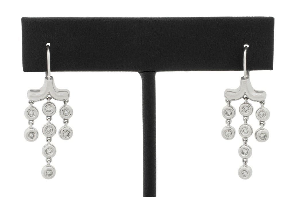 14K White Gold Diamond Chandelier Earrings (1 of 4)