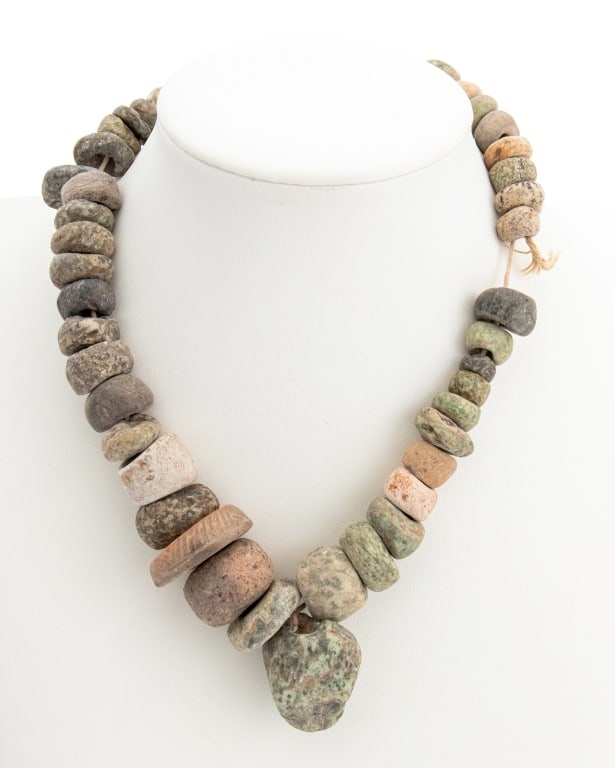 Pre-Columbian Graduated Stone Bead Necklace (1 of 4)