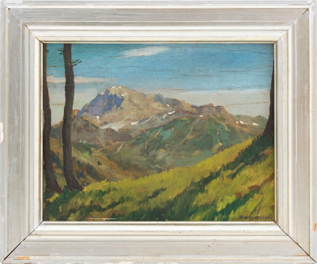 Giovanni Korompay Mountain Landscape Scene Oil (1 of 5)