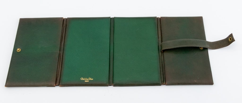 Christian Dior Green Leather 4-Fold Picture Frame - 3