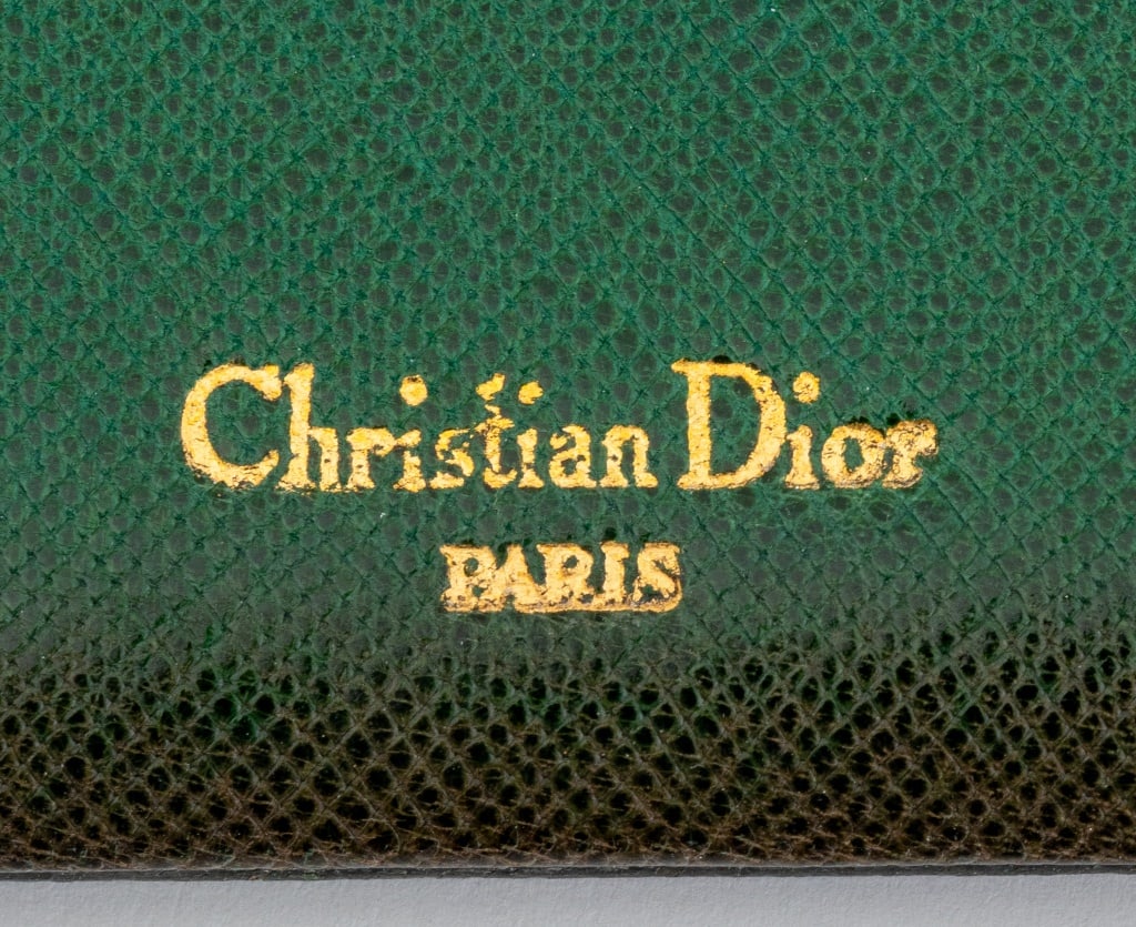 Christian Dior Green Leather 4-Fold Picture Frame - 4