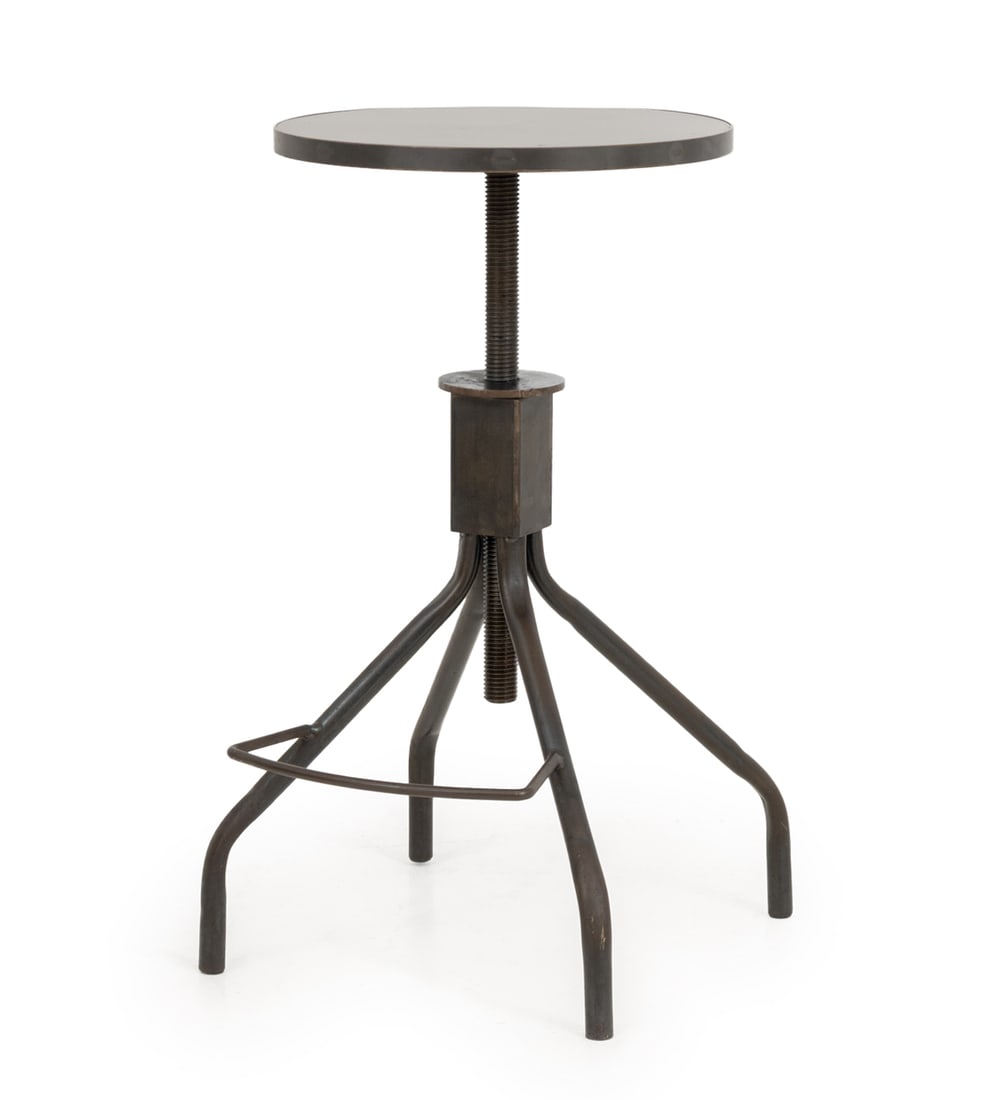 Industrial Style Wrought Iron Swivel Stool (1 of 7)