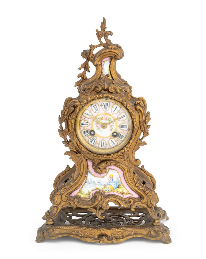 Louis XVI Style Bronze & Porcelain Clock (1 of 13)