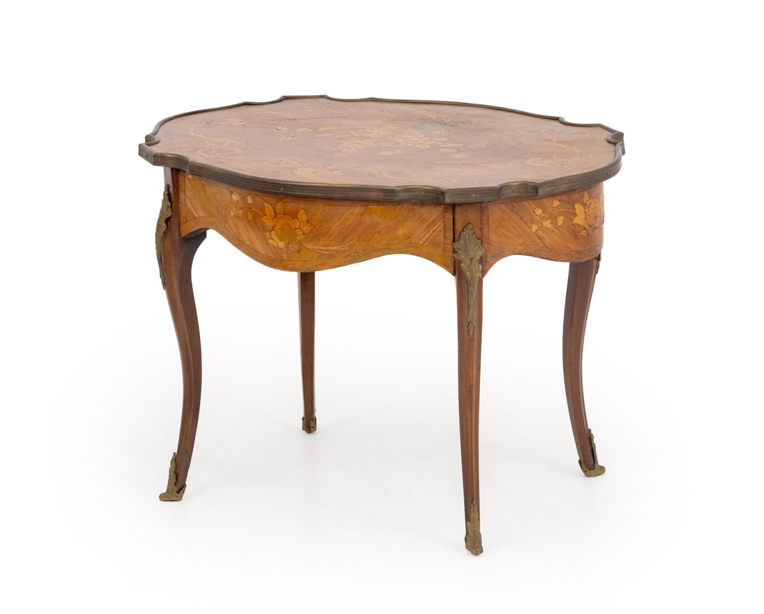 Louis XV Style Marquetry Kingwood Coffee Table (1 of 7)