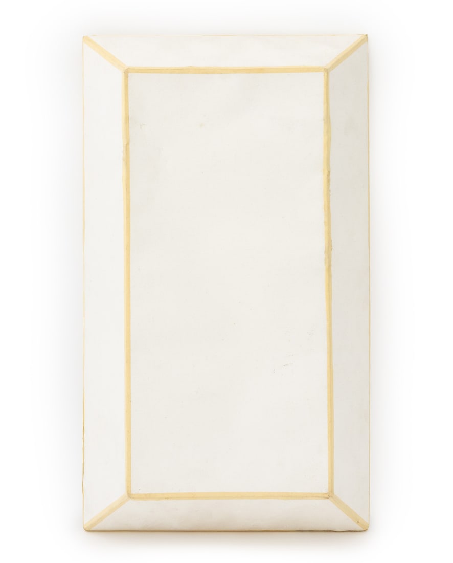 Christian Liaigre Mercer Kitchen Wall Sconce: Christian Liaigre (French, 1943-2020) Mercer Kitchen Single Wall Sconce, designed 1997, the galvanized steel two-light wall mount with a emerald-cut shaped paper shade of rectangular form. 20" H x 11.