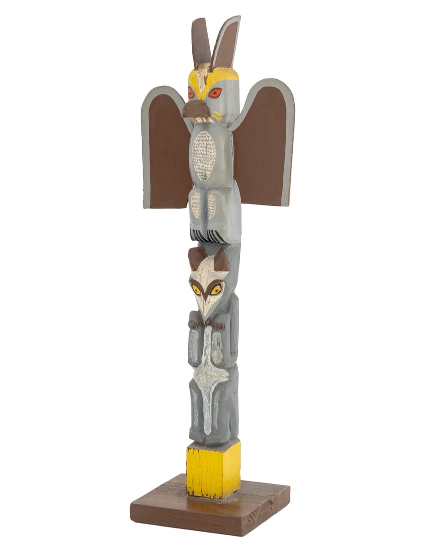 Northwest Coast Style Carved Wood Animal Totem (1 of 7)