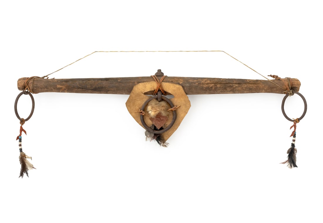 Carved Wood and Iron Oxen Yoke Evener (1 of 5)