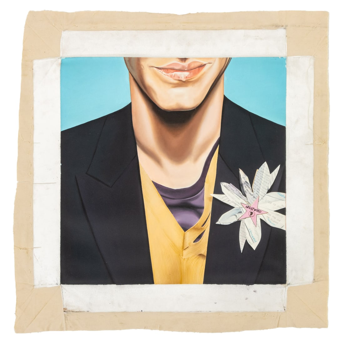 Jason Bryant Portrait of a Man Oil on Canvas: Jason Bryant (American, XX-XXI), Portrait of a Man in a Sports Jacket, Oil on Unstretched Canvas, 2007, signed and dated verso, unframed. Image: 24" H x 24" W; whole: 35" H x 33" W. Provenance: From a