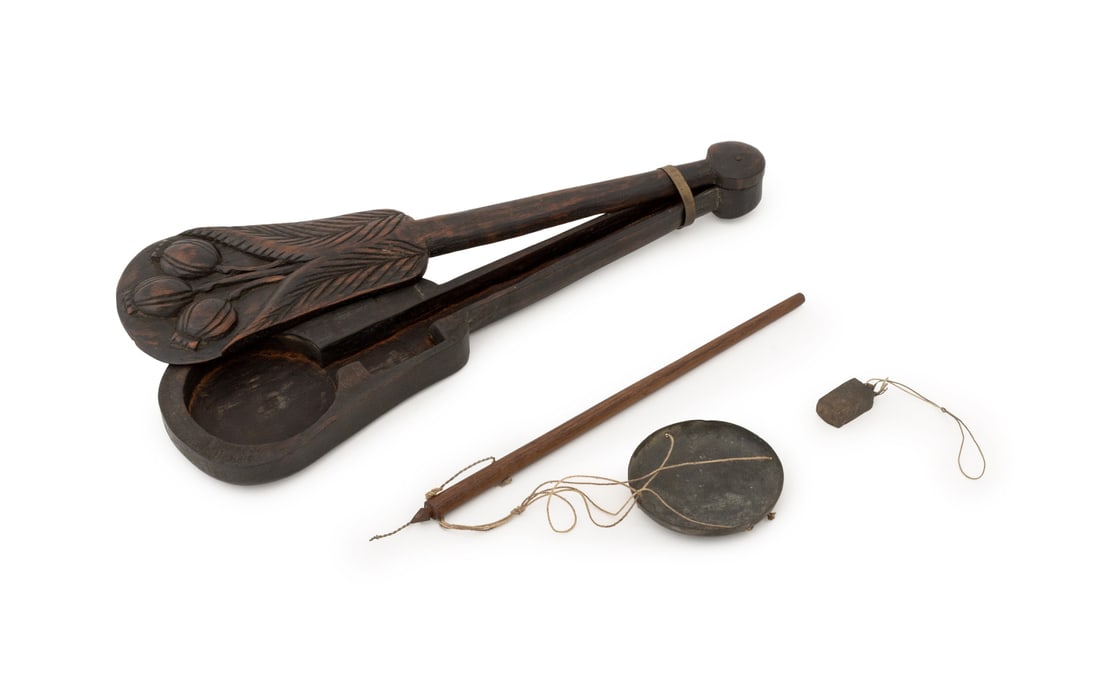 Chinese Opium Scale in Carved Wood Case, ca. 1900 (1 of 11)