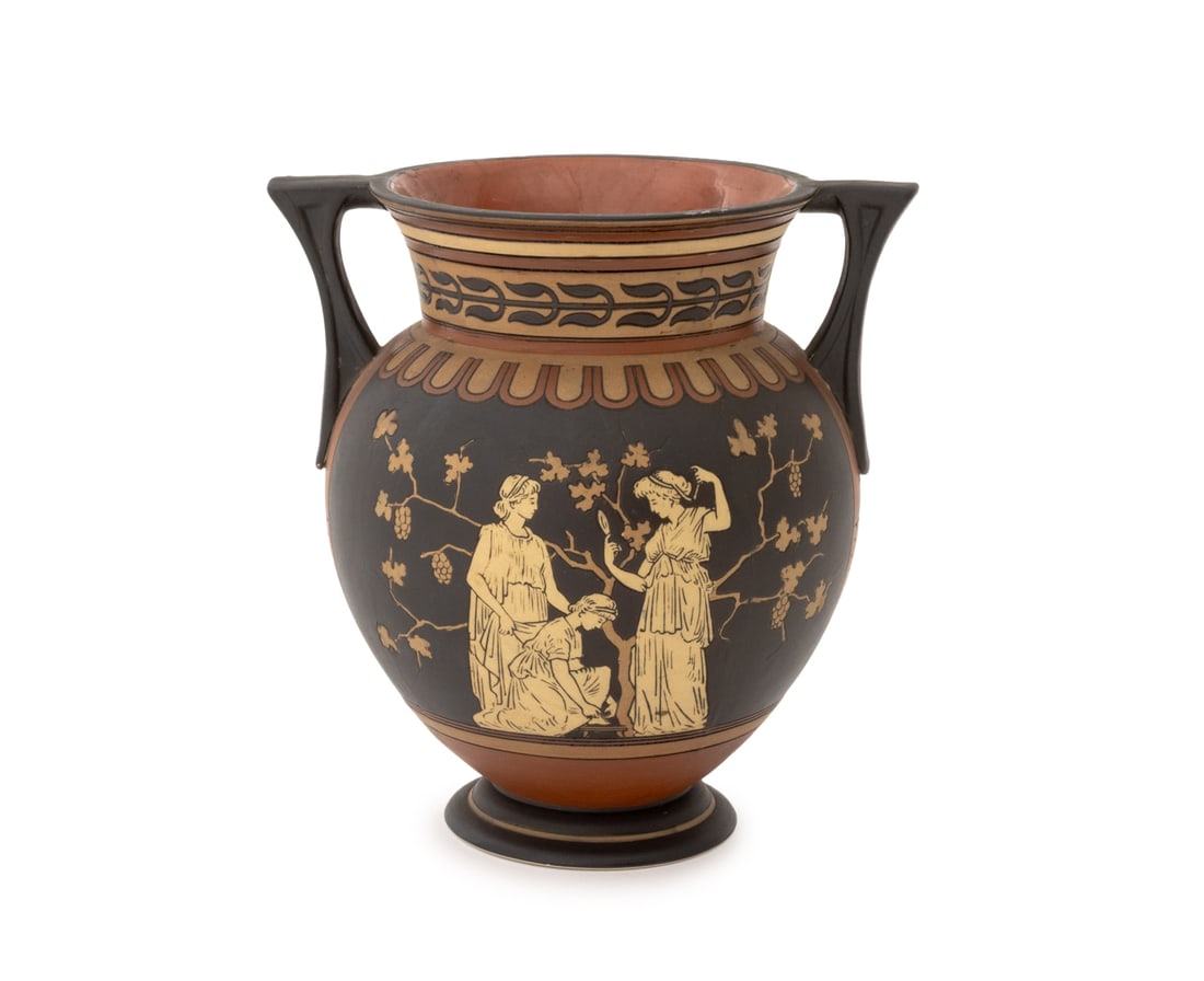 Mettlach Greek Revival Two-Handled Urn (1 of 9)