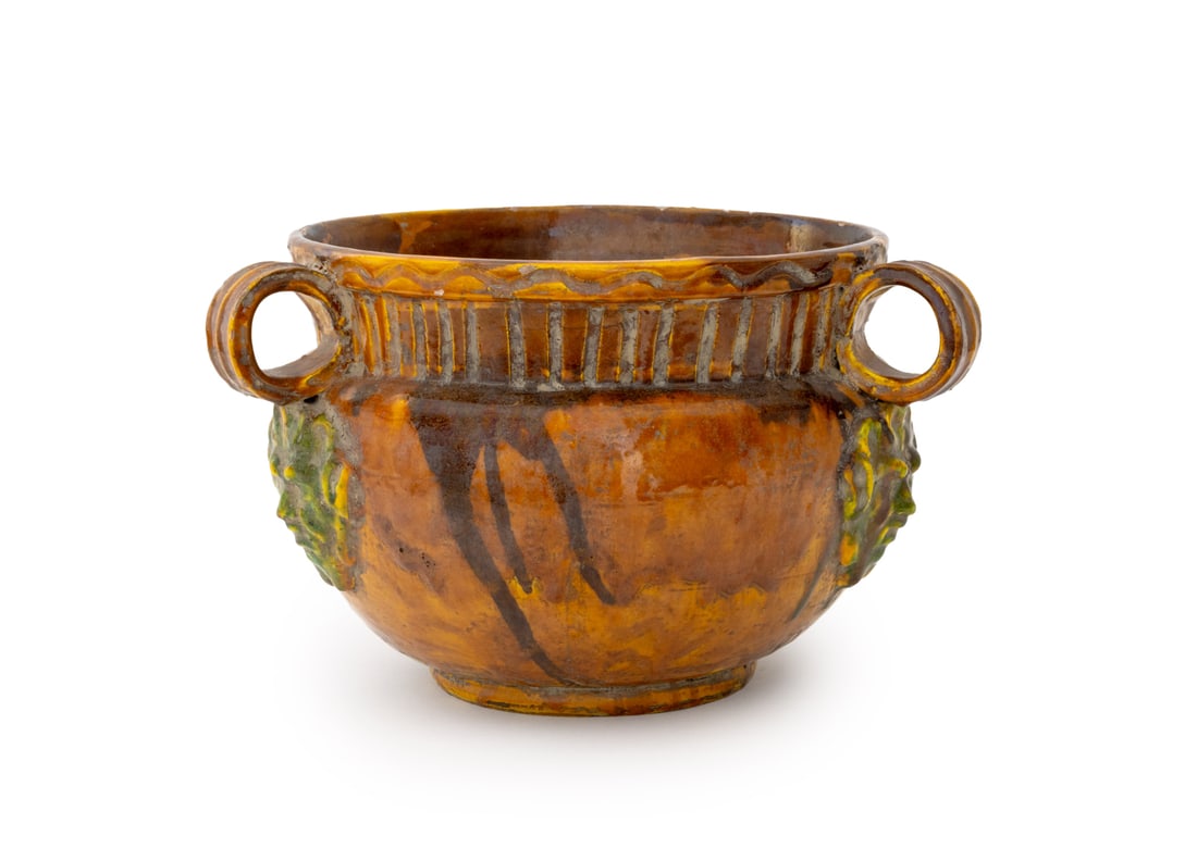 Italian Maiolica Green Man Masque Jardiniere (1 of 6)