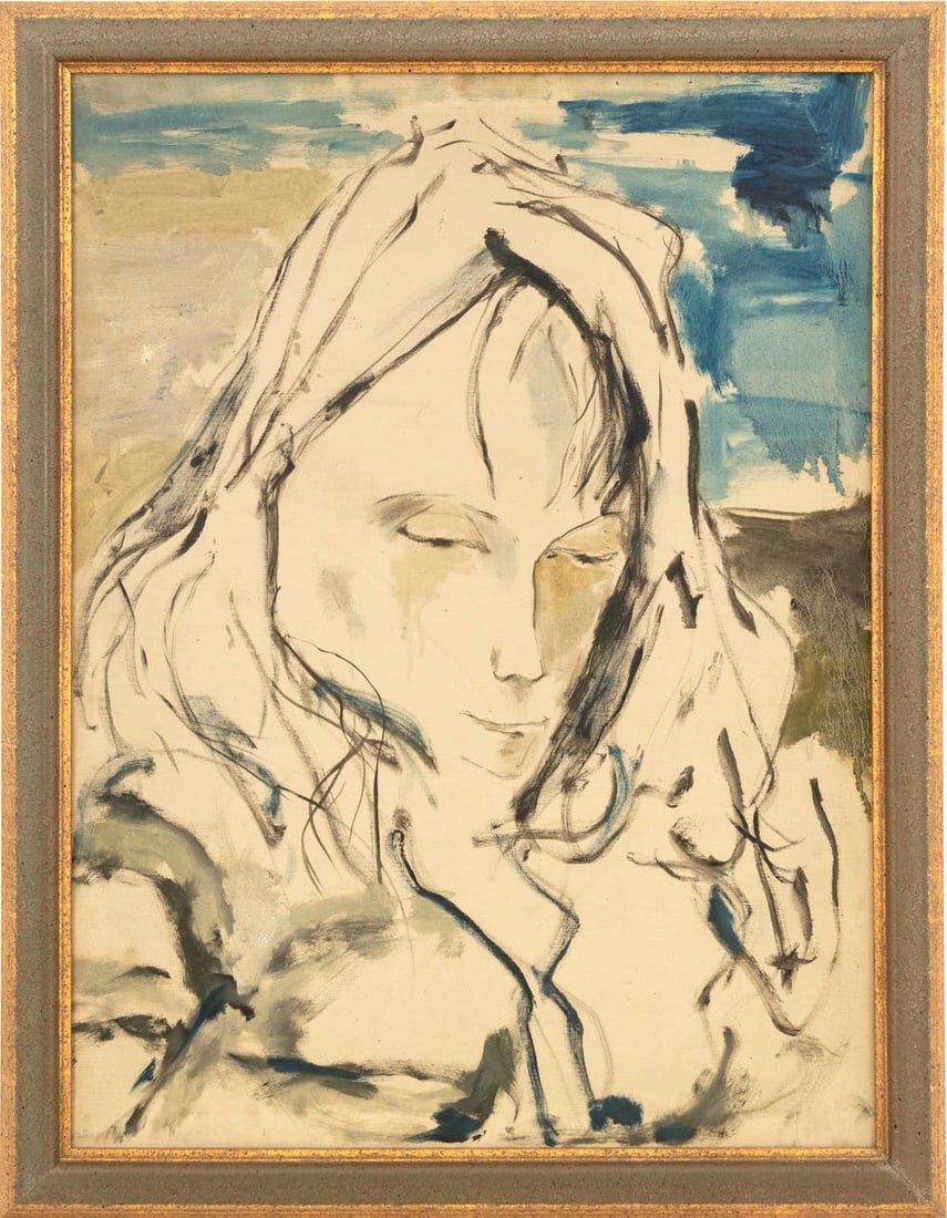 Expressionist Portrait of a Woman Oil on Canvas (1 of 8)