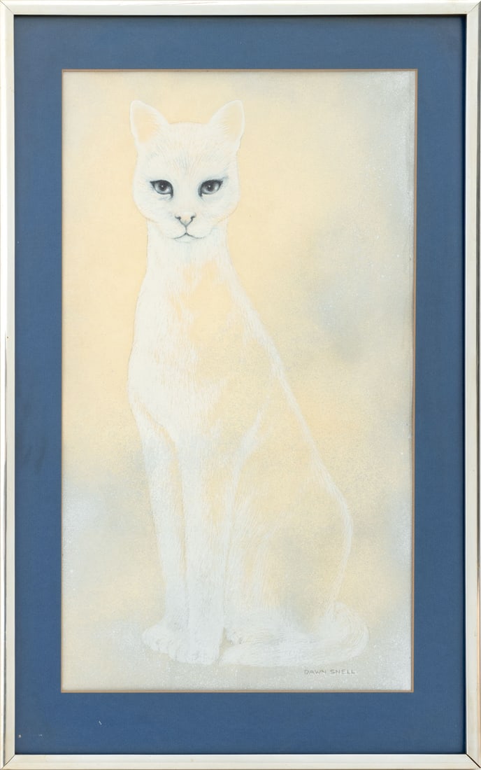 F. Dawn Snell "Feline" Gouache, 1972 (1 of 7)
