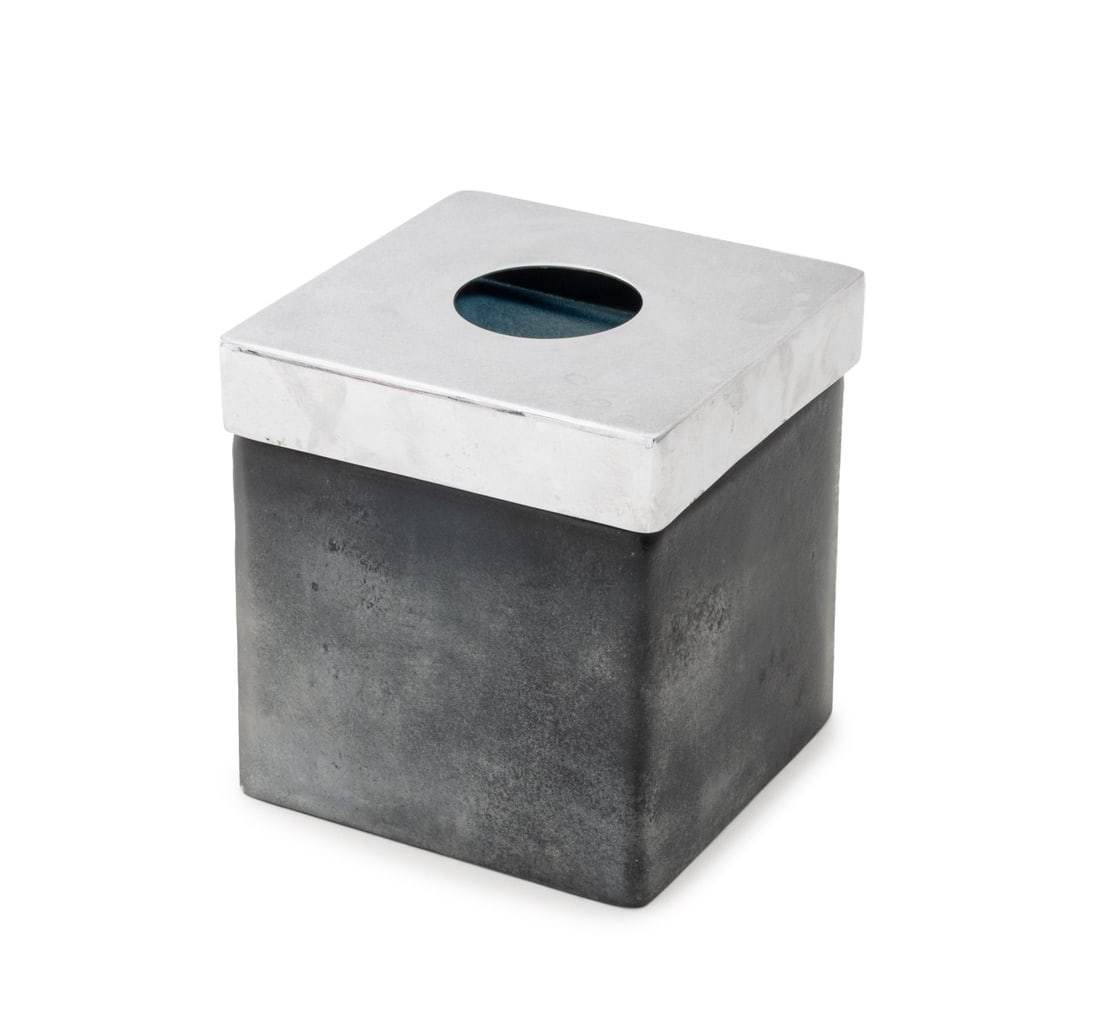 Michael Aram Blue Glass & Chrome Tissue Box Cover (1 of 8)