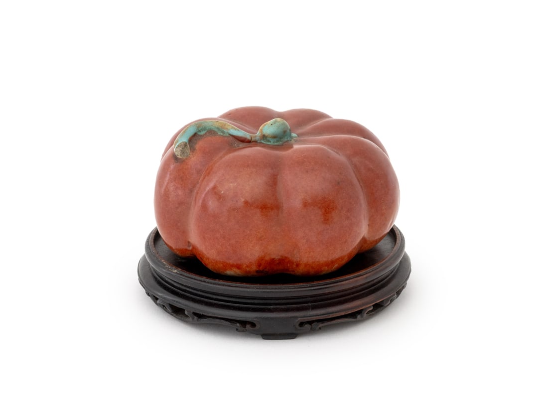 Chinese Iron Red Gourd Form Temple Fruit Sculpture (1 of 9)