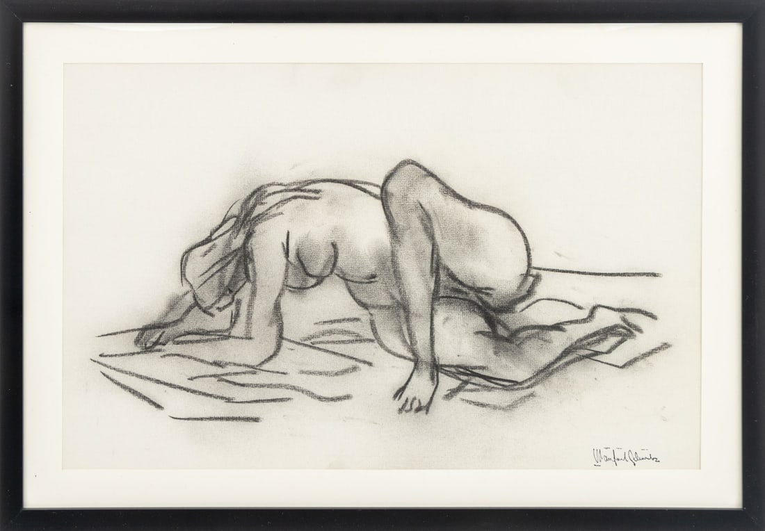 Manfred Schwartz Nude Woman Study Charcoal (1 of 7)