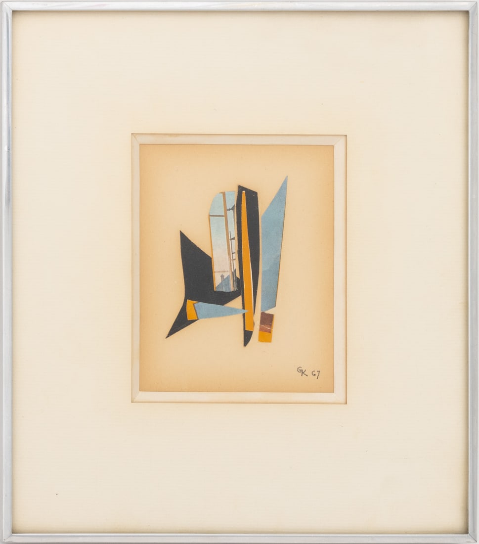 Signed Post-Cubist Abstraction Collage, 1967 (1 of 5)
