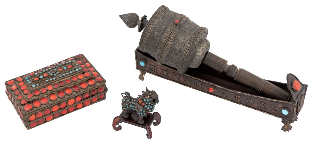 Tibetan Faux Coral & Turquoise Articles, 3 (1 of 14)