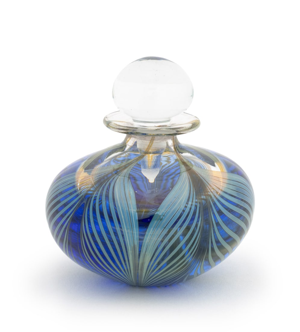 Pulled Feather Art Glass Perfume Bottle (1 of 9)