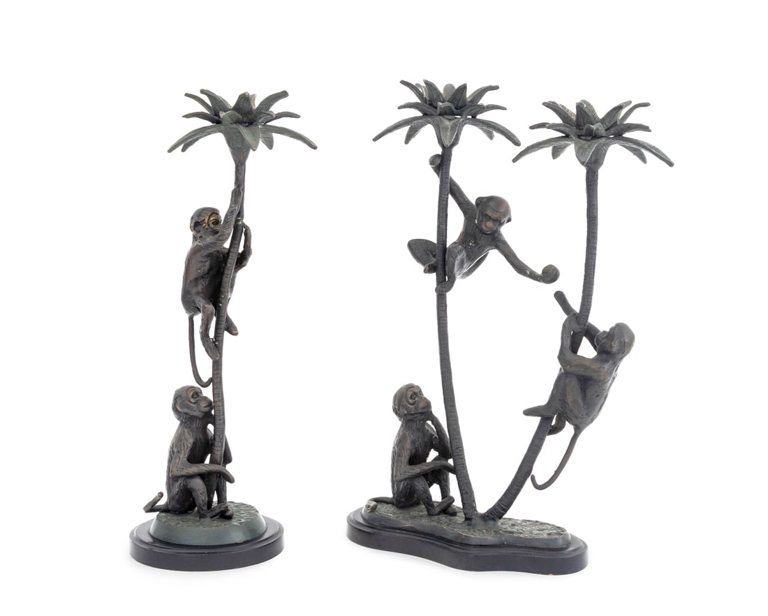 Maitland-Smith Attr. Monkey Form Candlesticks, 2 (1 of 10)