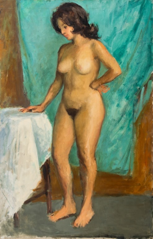 Ralph Clark Standing Nude Oil on Canvas, 1965 (1 of 4)