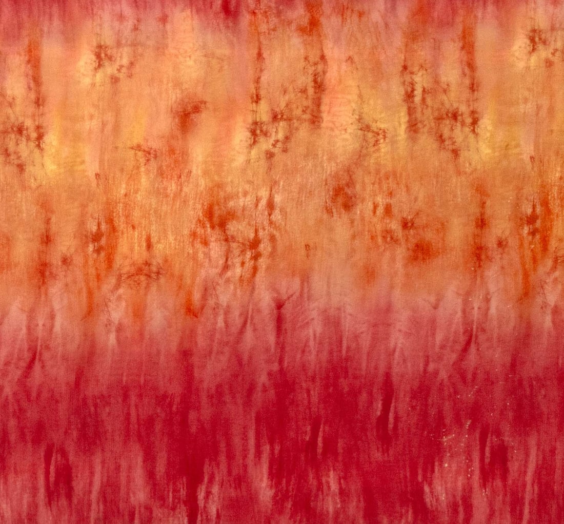 Contemporary Red and Yellow Dyed Silk Panel (1 of 5)