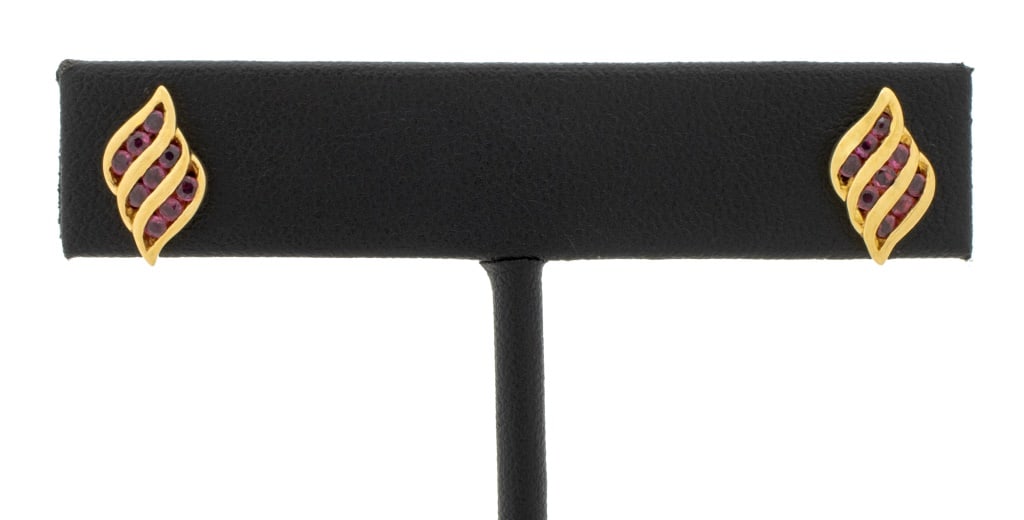 14K Yellow Gold Ruby Earrings (1 of 5)