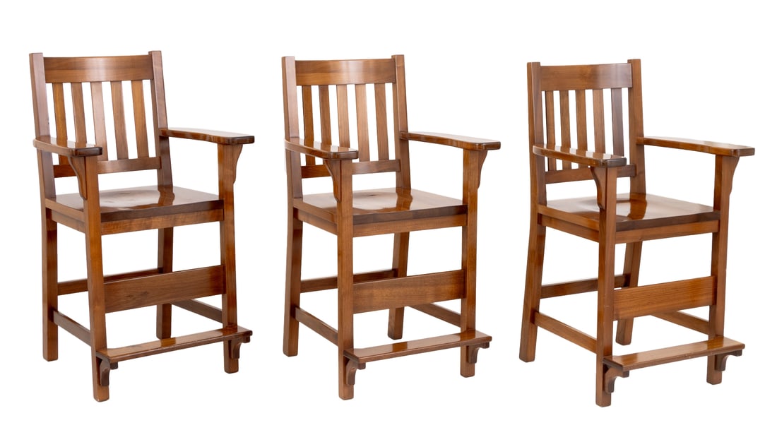 Mahogany Spectator Pool Hall Armchairs, 3 (1 of 8)