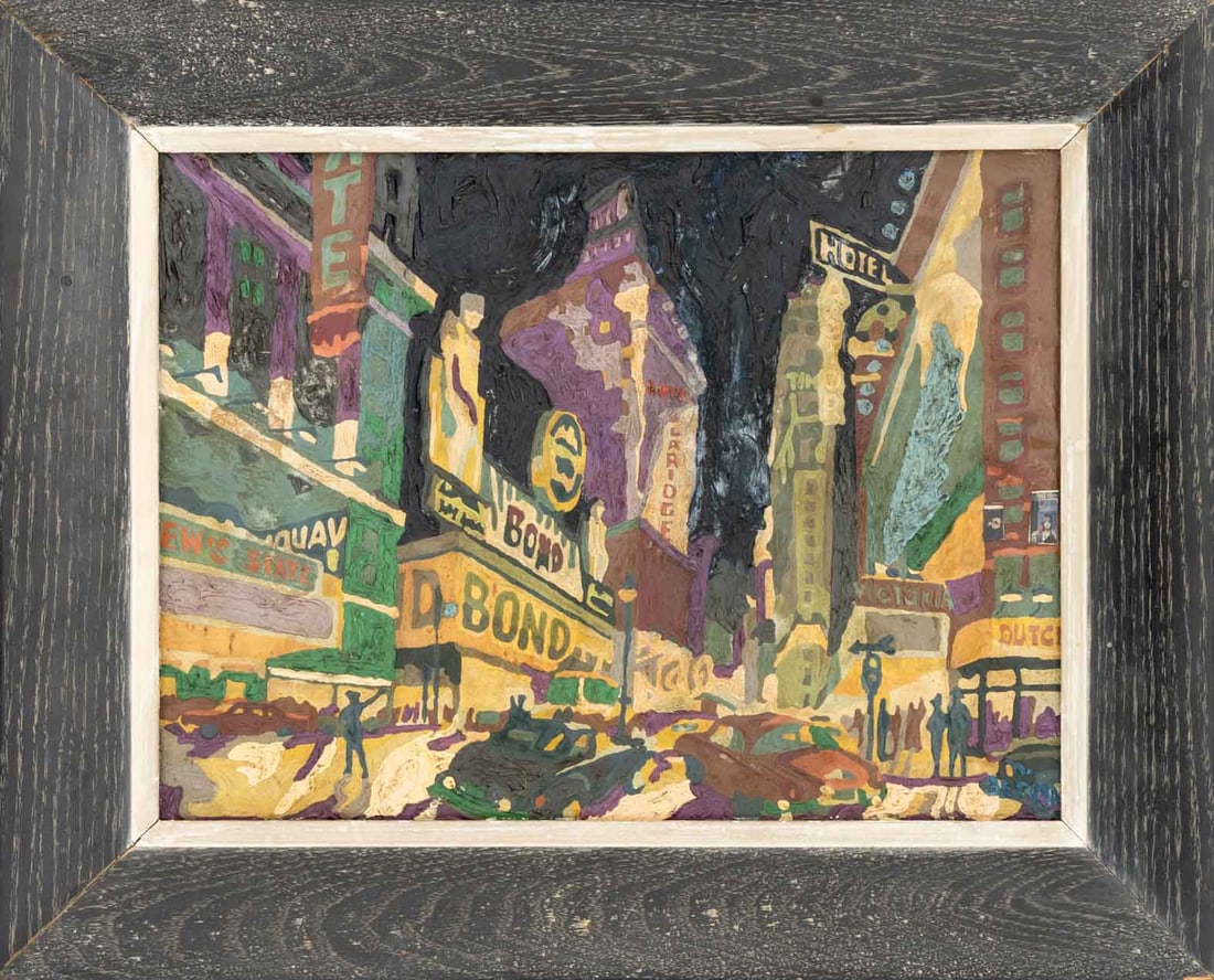 N. Berman Theater District Oil on Canvas (1 of 8)