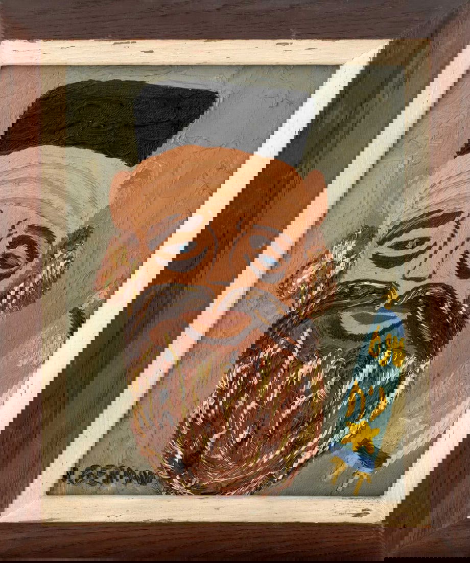 N. Berman Portrait of a Rabbi Oil on Canvas: N. Berman (XX), Shabbat Candle Lighting Scene, Oil on Canvas Panel, signed lower right, wood frame. Image: 9.25" H x 7.25" W; frame: 12.5" H x 10.5" W x 2" D. Provenance: From a New Jersey Collection.