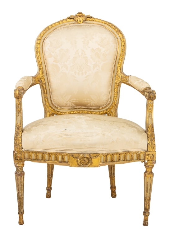 Louis XVI Style Giltwood Fauteuil, 19th C. (1 of 6)