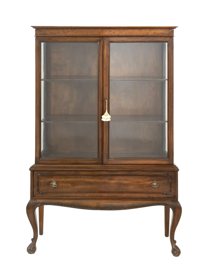 Queen Anne Style Mahogany Display Cabinet (1 of 7)