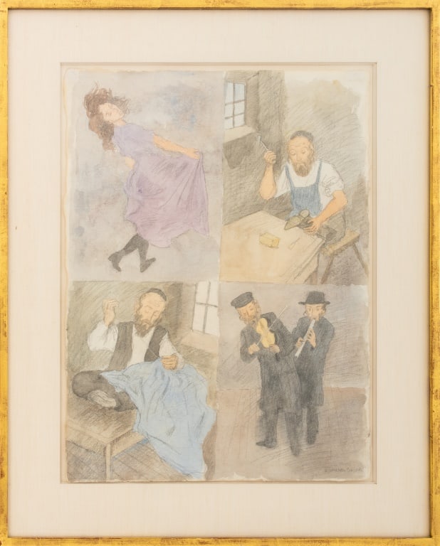 Raphael Soyer Judaica Narrative Mixed Media (1 of 4)
