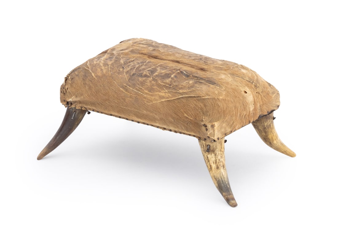 Cowhide and Antler Footstool (1 of 9)