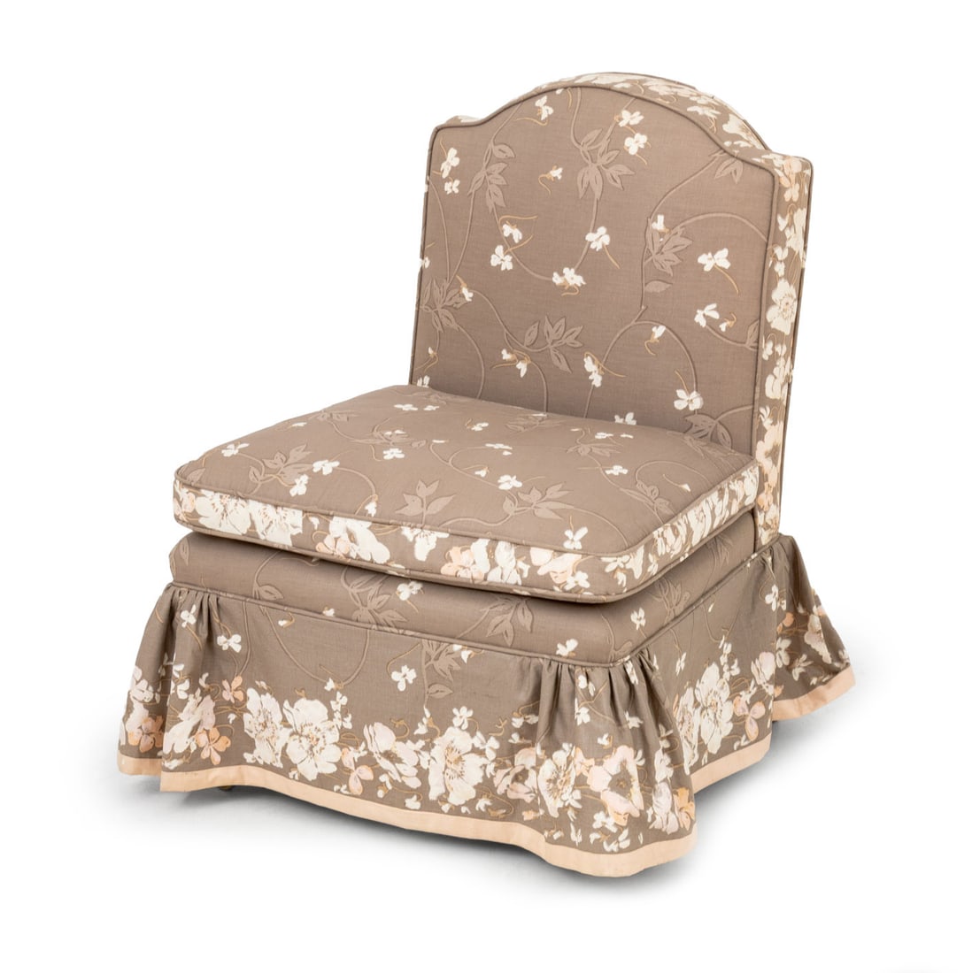 Floral Upholstered Slipper Chair (1 of 7)