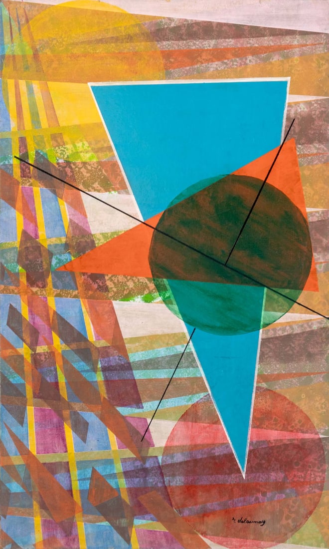 Sonia Delaunay Style Geometric Mixed Media (1 of 8)