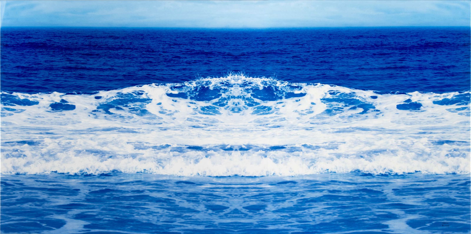 Isack Kousnsky "Atlantic Butterfly Wave" C-Print: Isack Kousnsky (Israeli, b. 1951), "Atlantic Butterfly Wave", Metallic Chromogenic Print in Colors on Plexiglas, 2009, signed and dated lower right, unframed. 40" H x 80" W. Provenance: From a New Jer