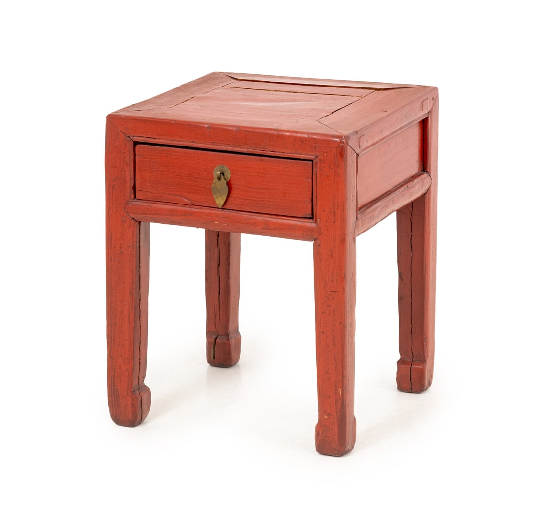 Chinese Red Lacquer Side Table (1 of 6)