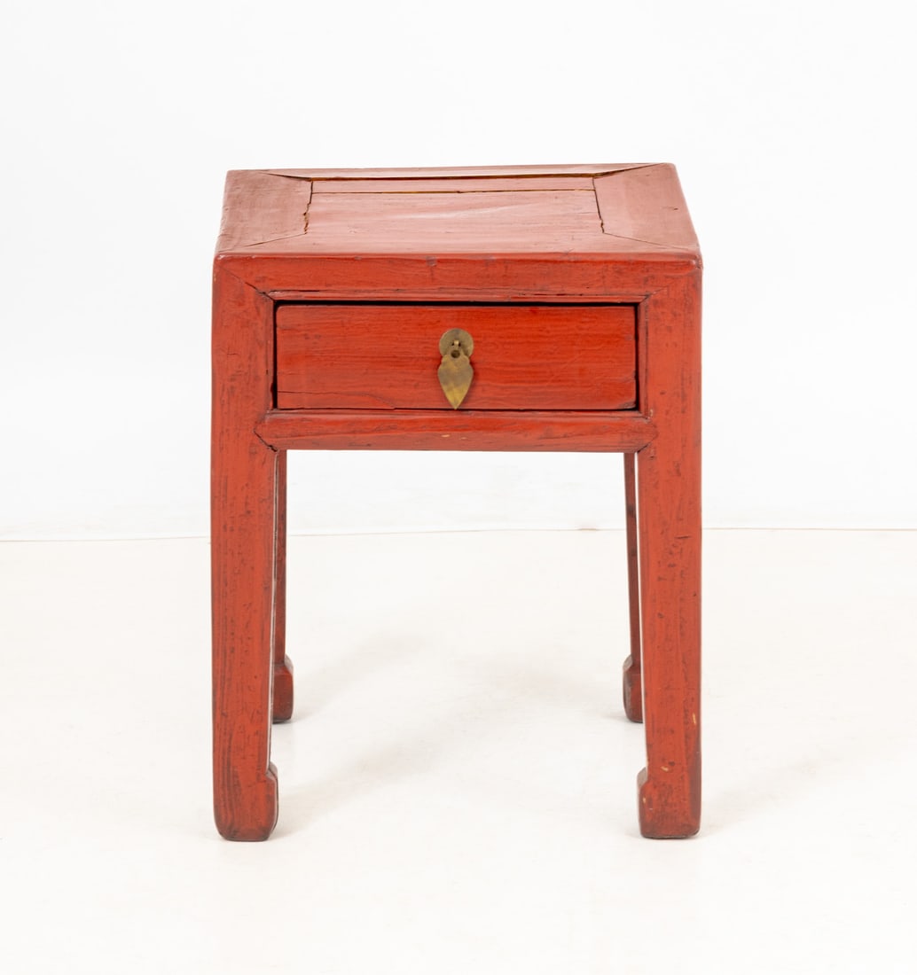 Chinese Red Lacquer Side Table - 2
