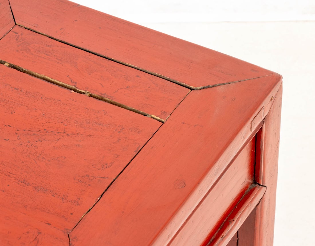 Chinese Red Lacquer Side Table - 5