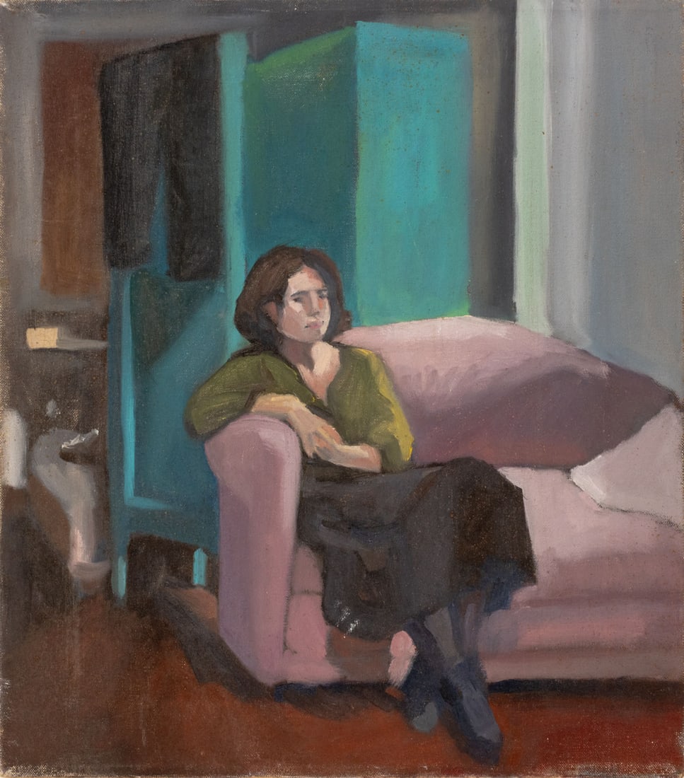 Faris Woman in an Interior Oil on Canvas, 1993: Faris (XX), Woman Seated in an Interior Scene, Oil on Canvas, 1993, signed and dated verso, unframed. 16" H x 14" W x 0.75" D. Provenance: From a New Jersey Collection. Keywords: Paintings, Oil painti
