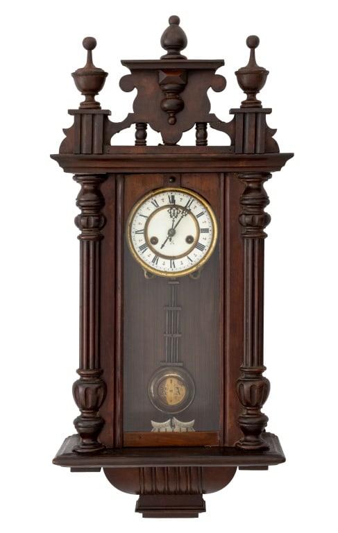Vienna Mahogany Regulator Wall Clock, ca. 1900 (1 of 9)