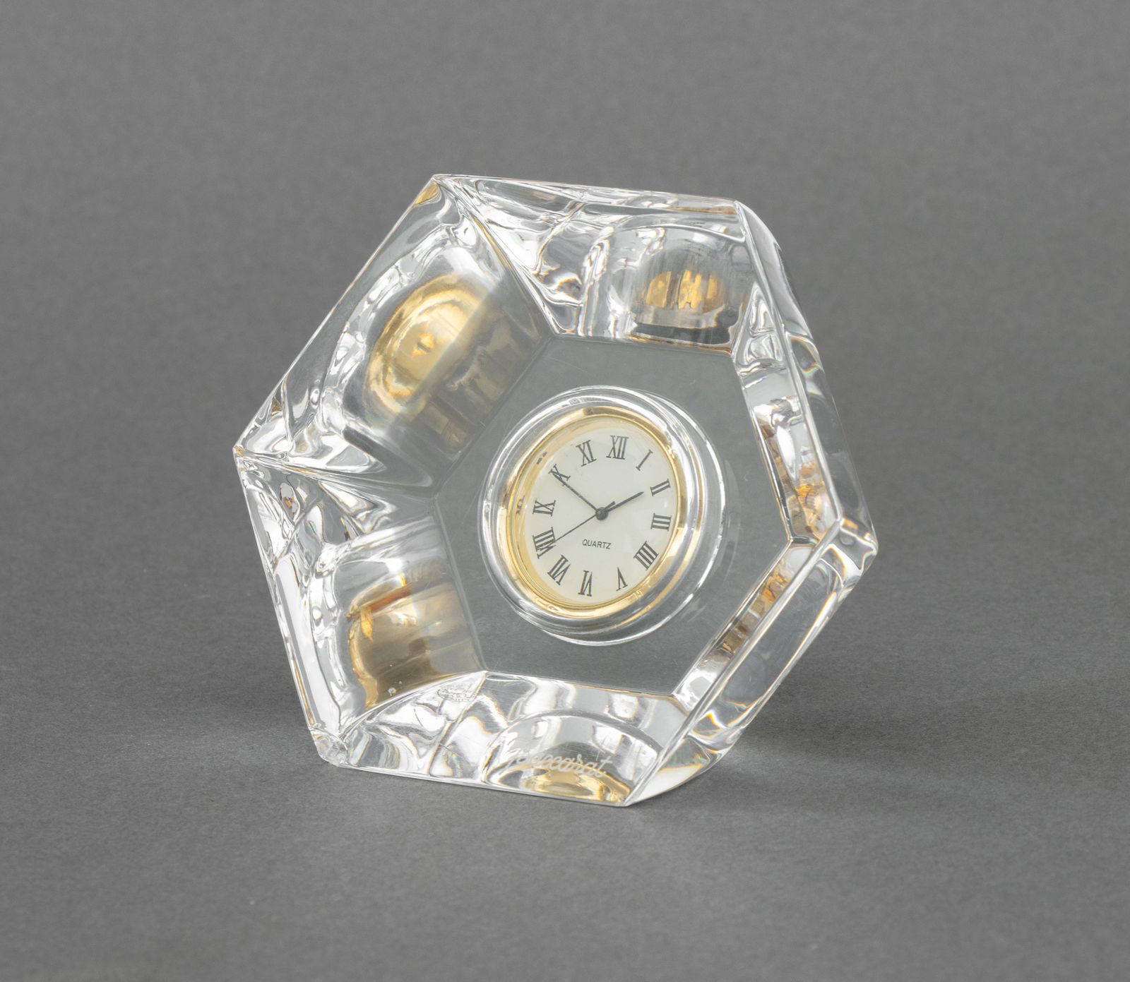Baccarat Crystal Hexagonal Desk Clock - 2